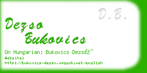 dezso bukovics business card